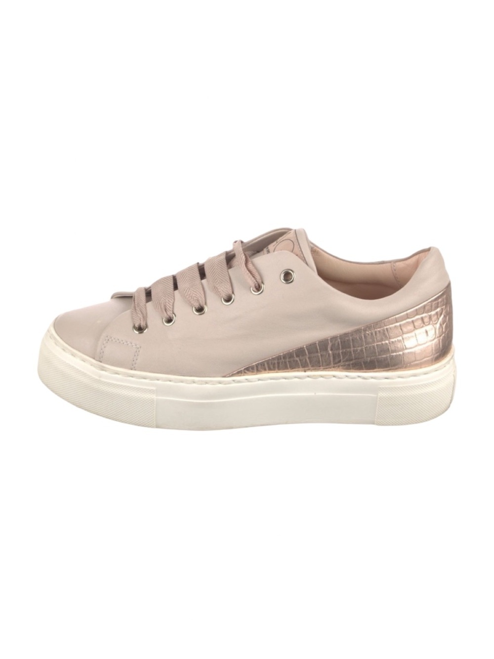 AGL Leather Platform Sneakers Blush Pink Casual Attilio Giusti Leombruni Sz 40.5